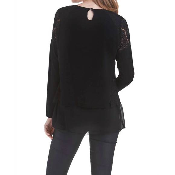 NEW LOVE TOKEN evangeline layer sweater in black - Picture 2 of 3